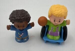 2 Fisher Price Little People Big Yellow School Bus Replacement Boy in Wheelchair